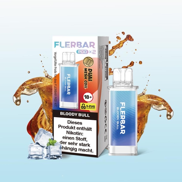 Flerbar Liquid Pod 2er Pack (2 x 2ml) 20mg Nikotin - Bloody Bull