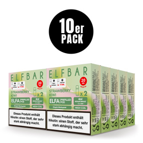 ELFBAR ELFA Liquid Pod 2er Pack (2 x 2ml) 20mg Nikotin - Strawberry Kiwi 10er Pack