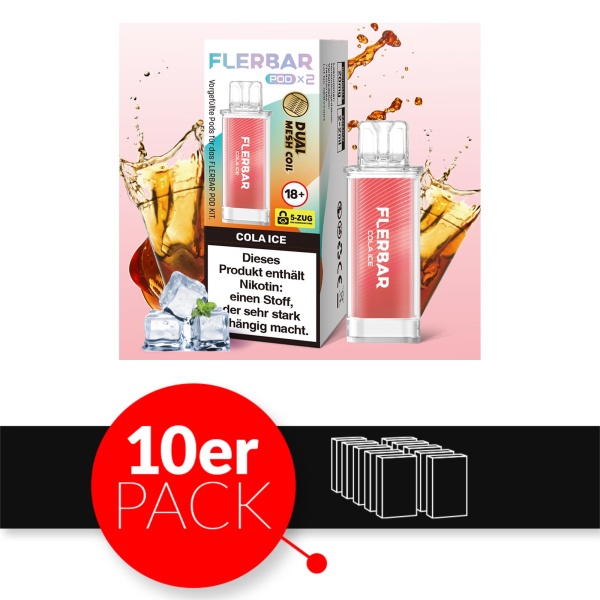Flerbar Liquid Pod 2er Pack (2 x 2ml) 20mg Nikotin - Cola Ice 10er Pack