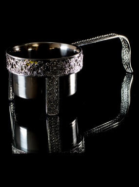 Kohlekorb liegend - Silber