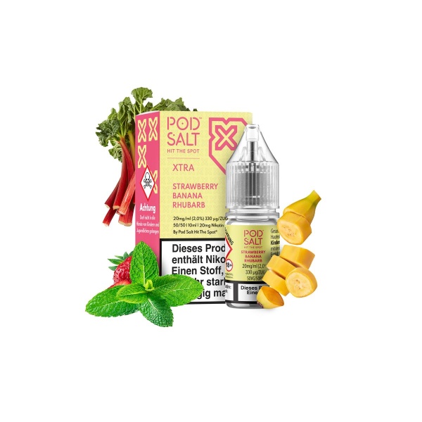 Pod Salt Xtra Liquid 10ml 20mg - Strawberry Banana Rhubarb